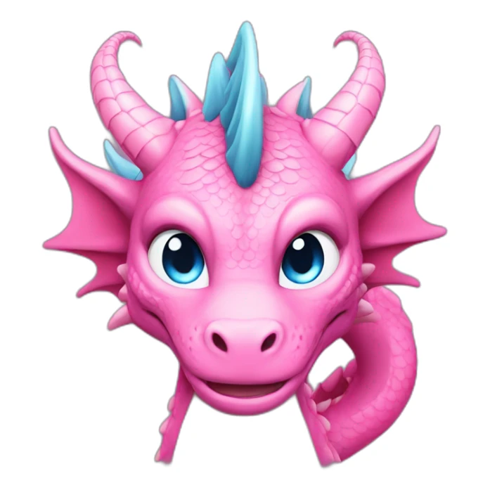 pink dragon with blue eyes blonde tail sticker