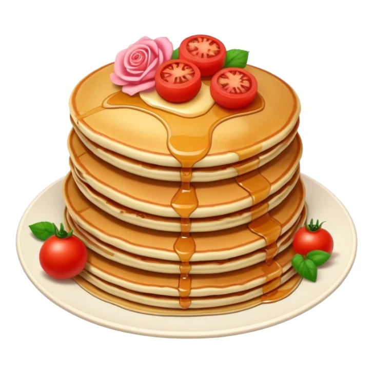 pancakes with tomatoes and roses sticker