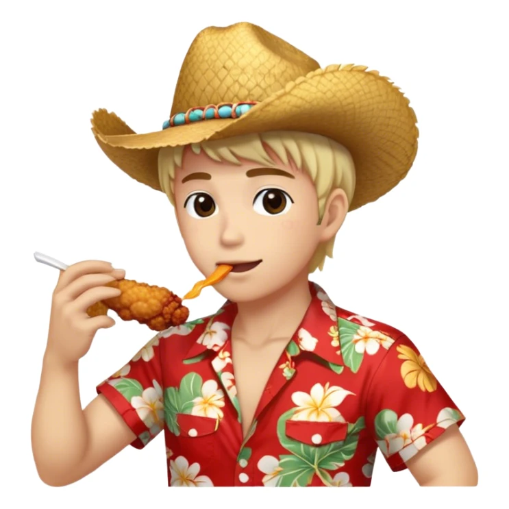 Hawaiian anime western chicken  sticker