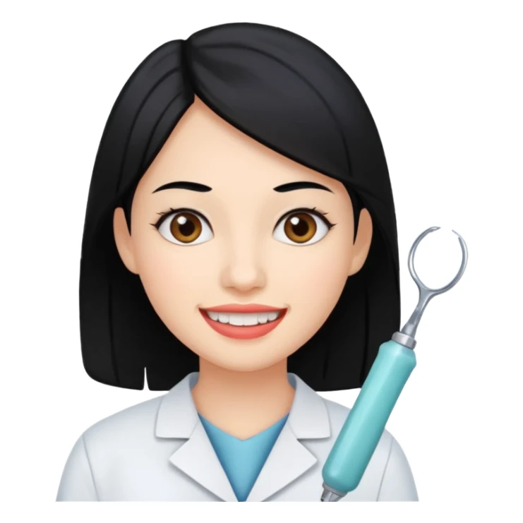 estudiante mujer de odontología con el cabello negro  sticker