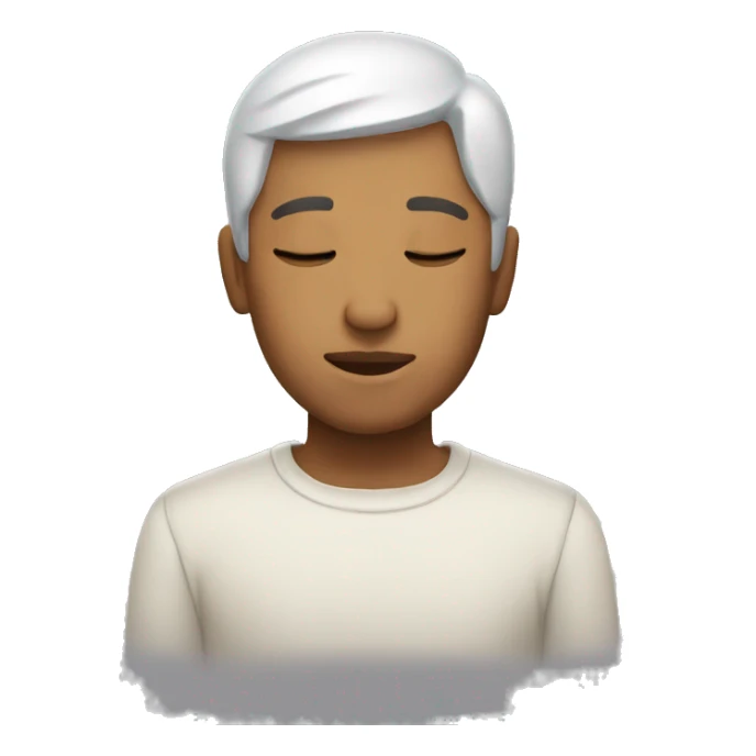 peaceful moment with closed eyes sticker