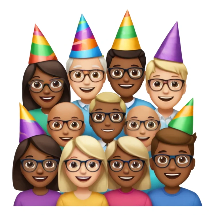 Generate a realistic emoji of someone a group of smart people sticker