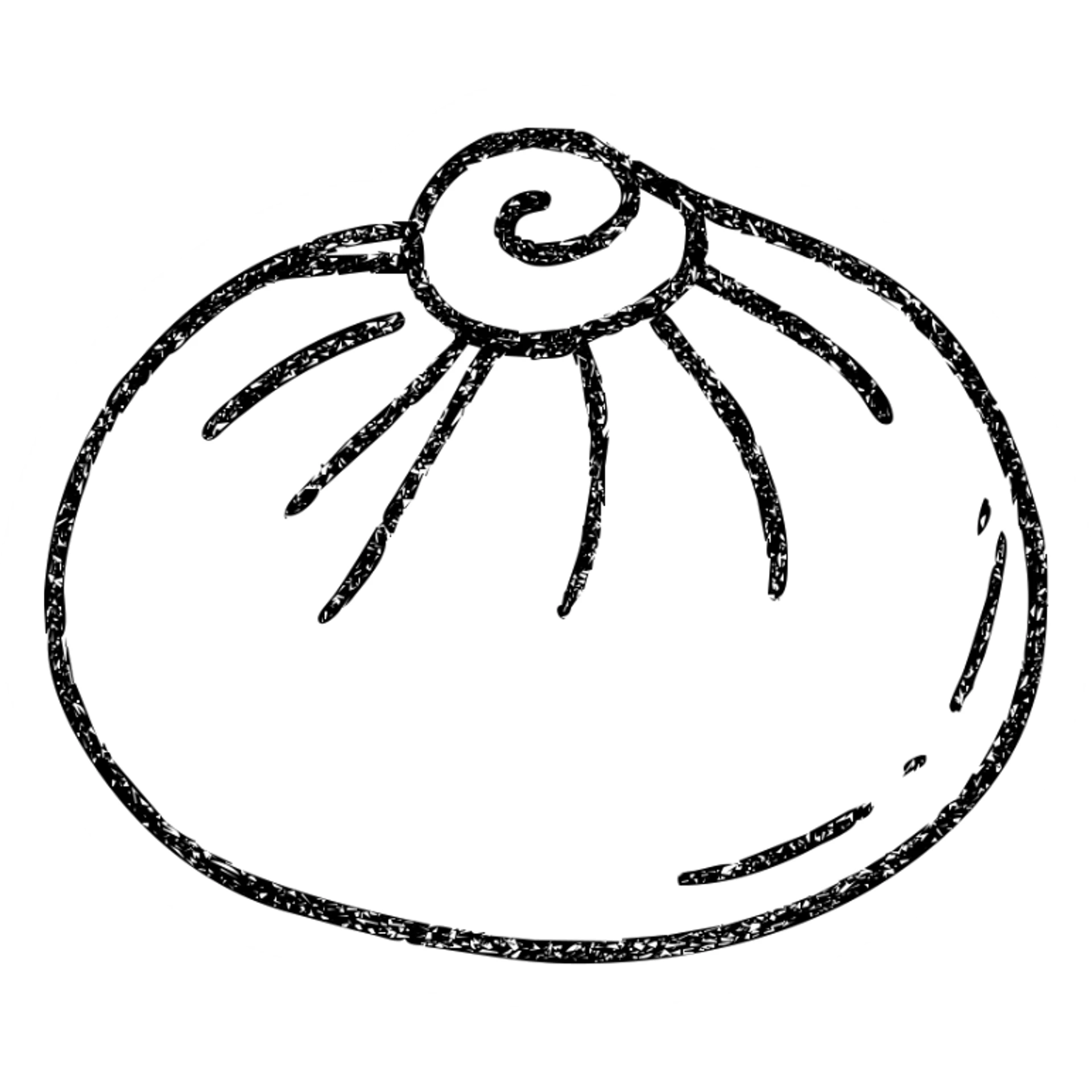 baozi, outlined icon, no fill, hand-drawn look sticker