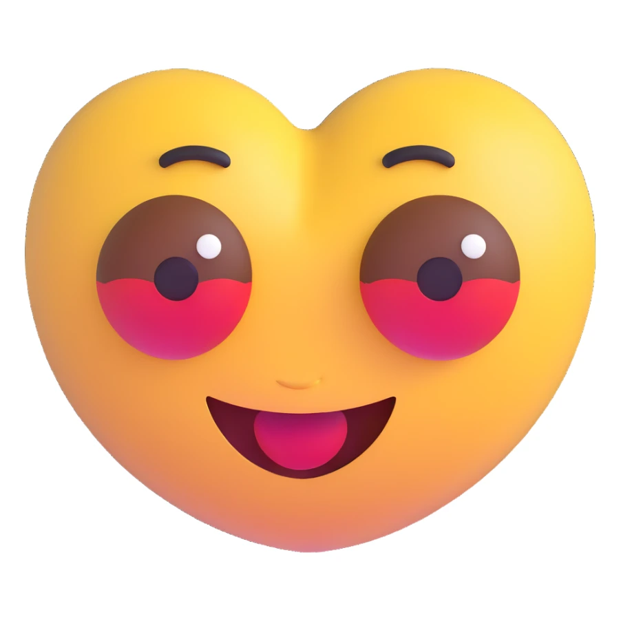 3D emoji with heart eyes, Microsoft fluent style sticker