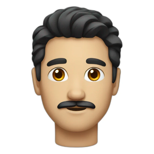 Man with black hair short square mustache sticker
