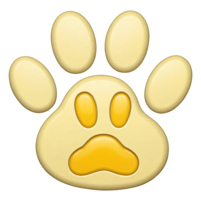 a pastel yellow pawprint sticker