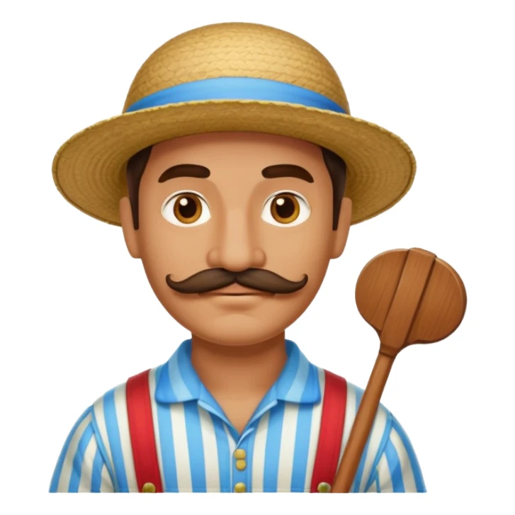 venetian gondolier with mustache sticker