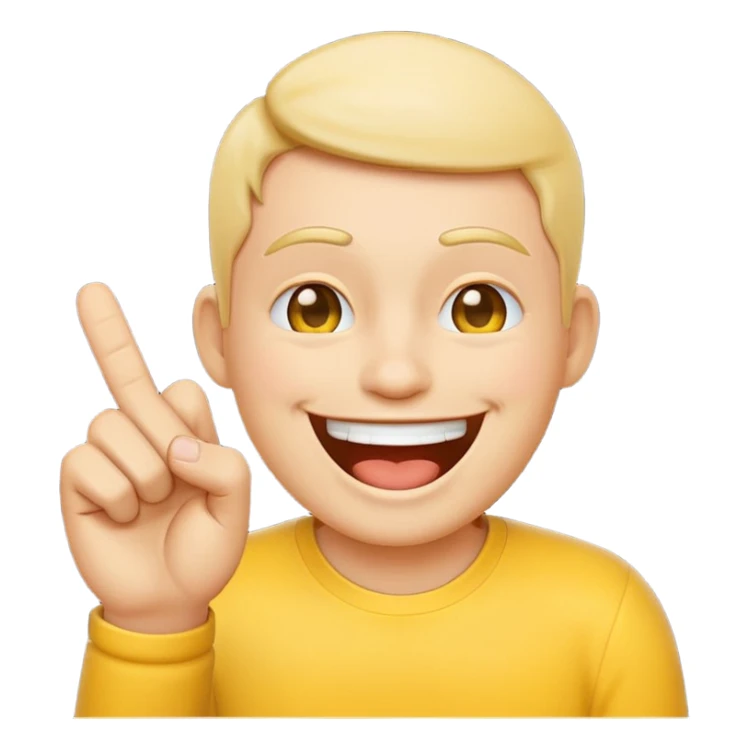 Laughing emoji with middle finger sticker