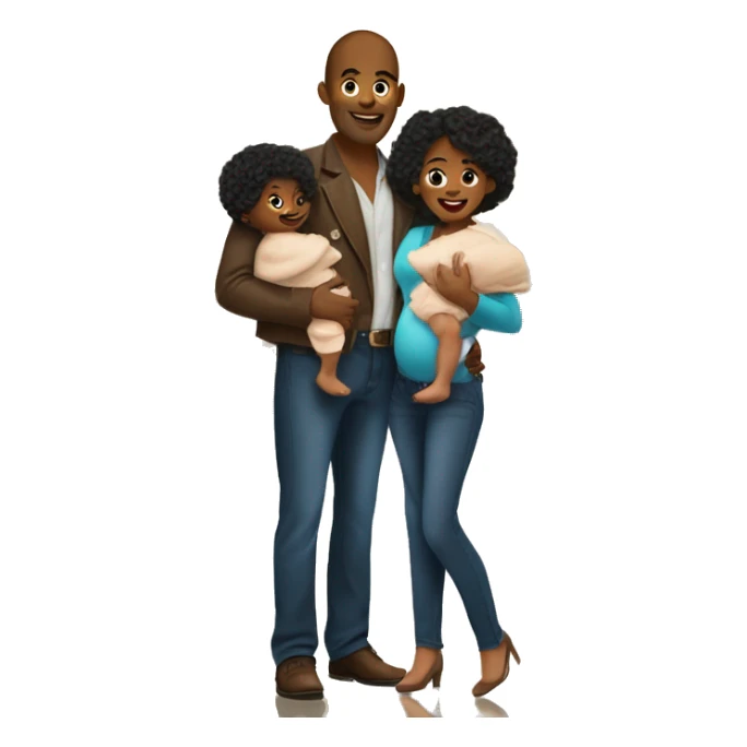 black woman with twin babies and her handsome tall husband inside a texas landmark building  sticker