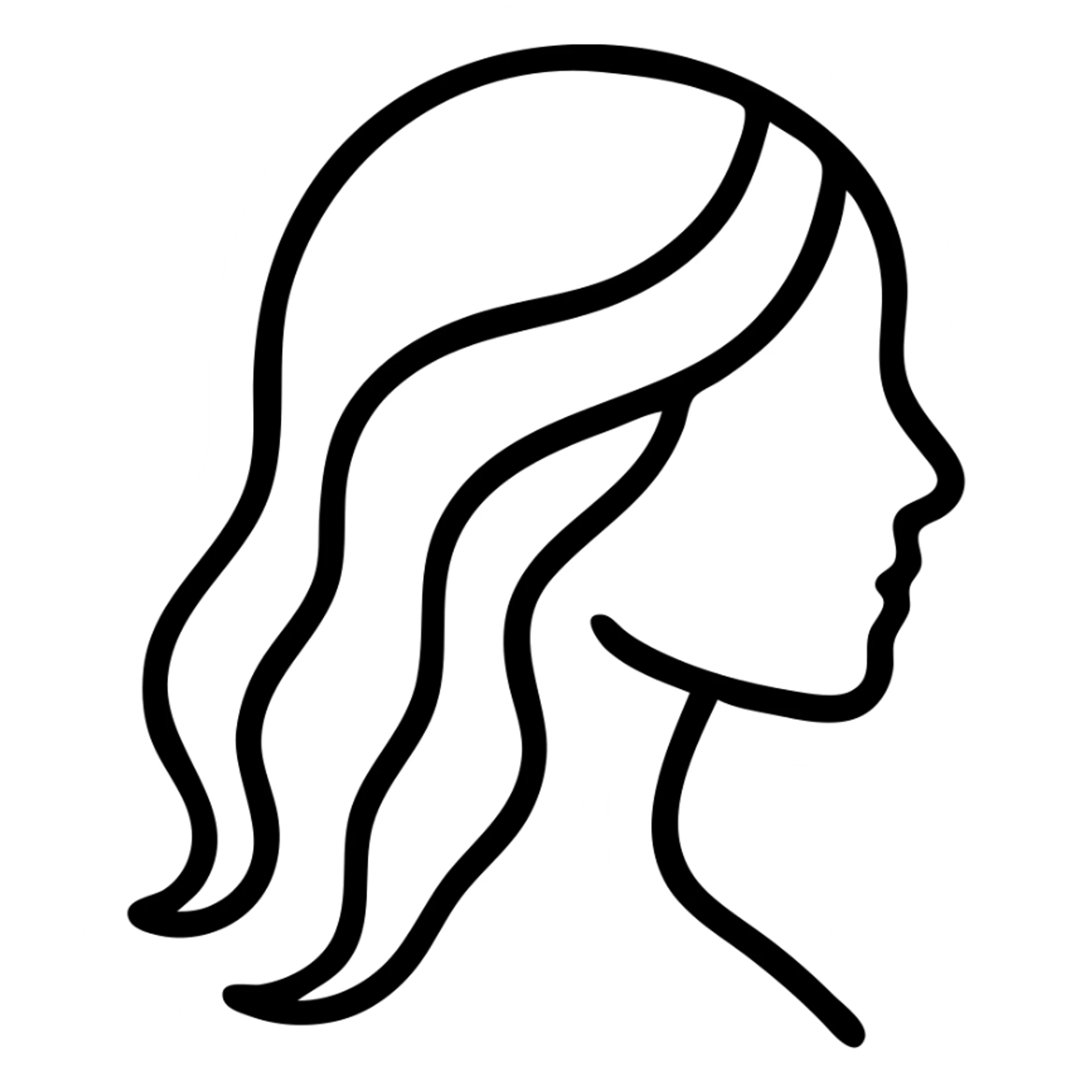 flowing hair, fashionable hairstyle sticker