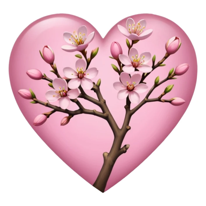 Vangogh almond blossom in a heart sticker