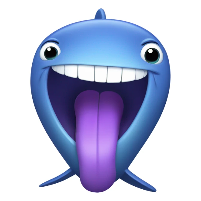 Blue whale purple, open mouth sticker