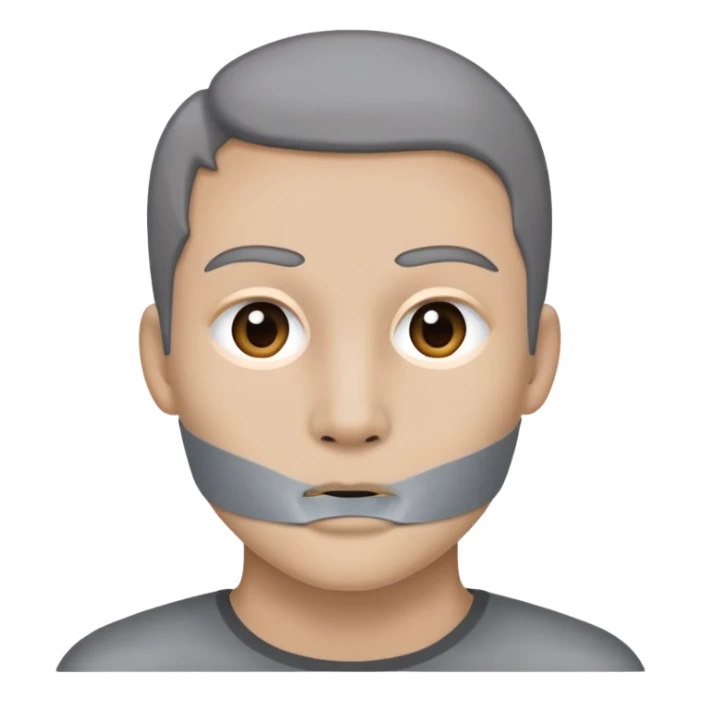 face with duct tape across the mouth sticker