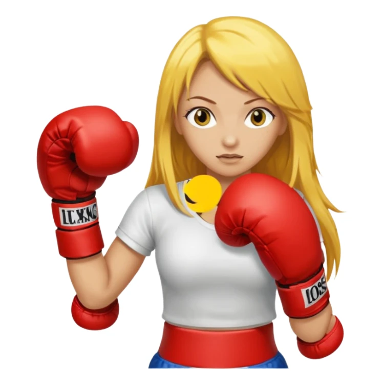 sexy girl with long yellow hair boxing sticker