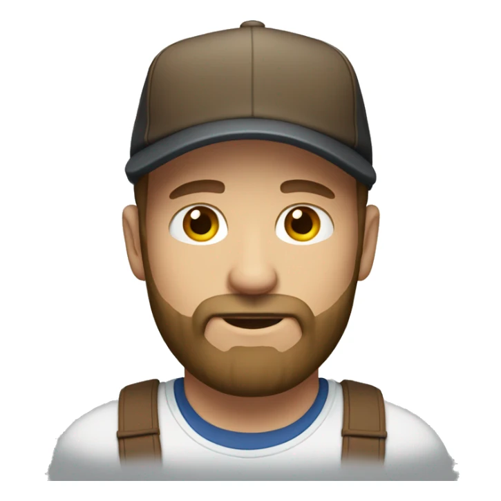 white male with cap and brown beard sticker