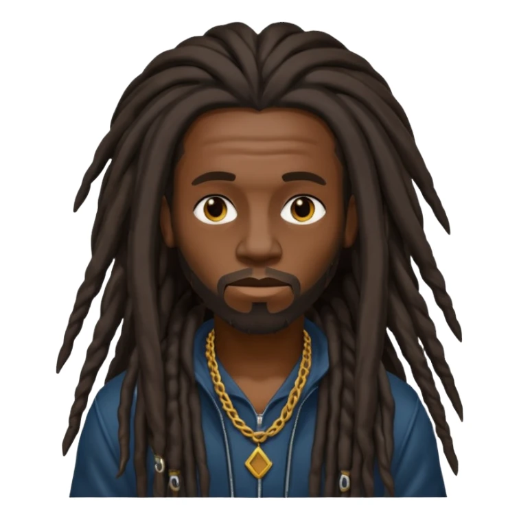 black mysterious rapper with long dreadlocks sticker
