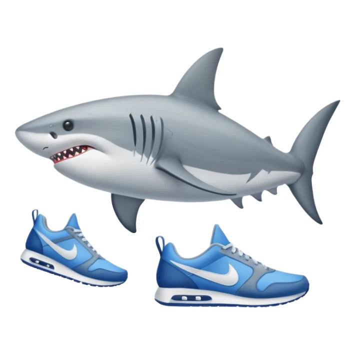 Un tiburón con Zapatos nike sticker