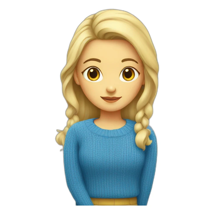 White Girl in blue and yellow sweater sticker