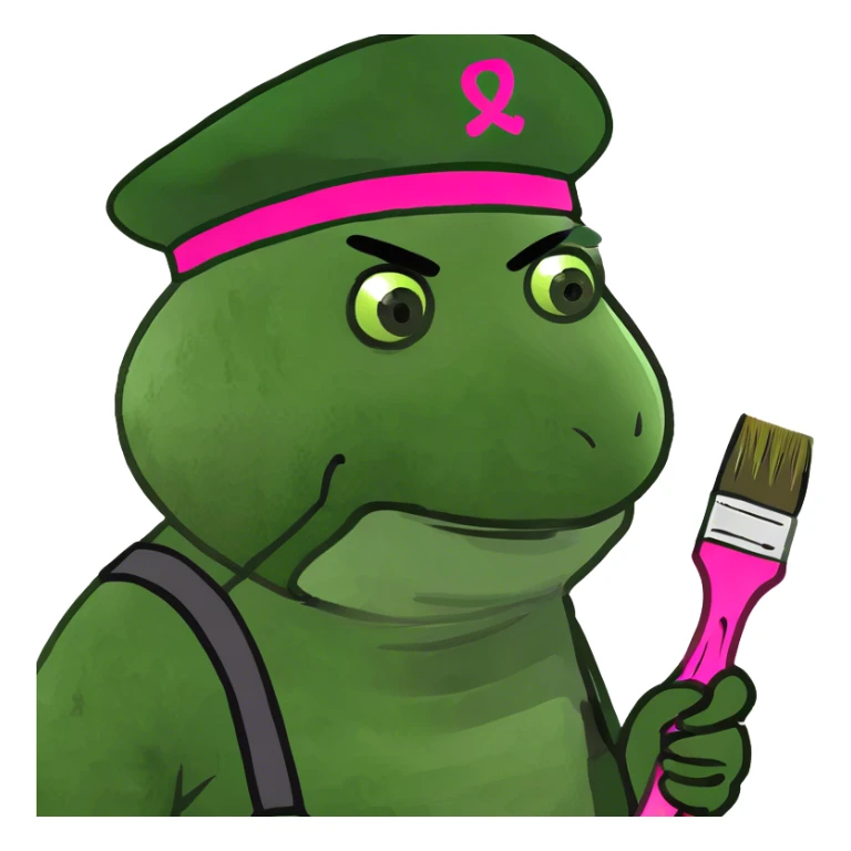 neon pink spam artist painting  sticker