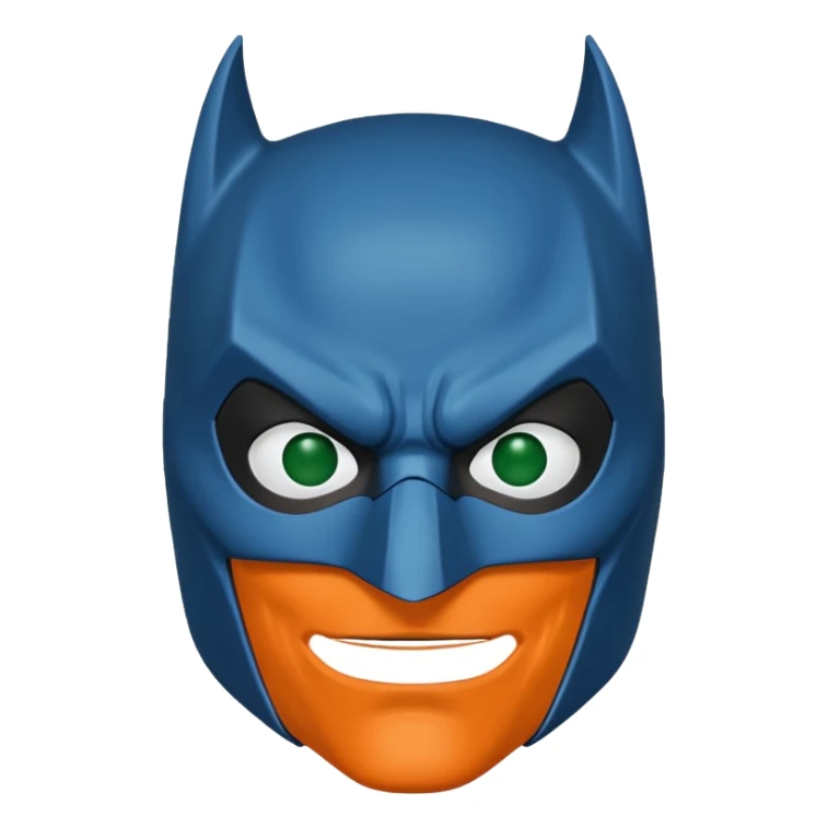 batman emoji with the mask in blue, orange and green sticker