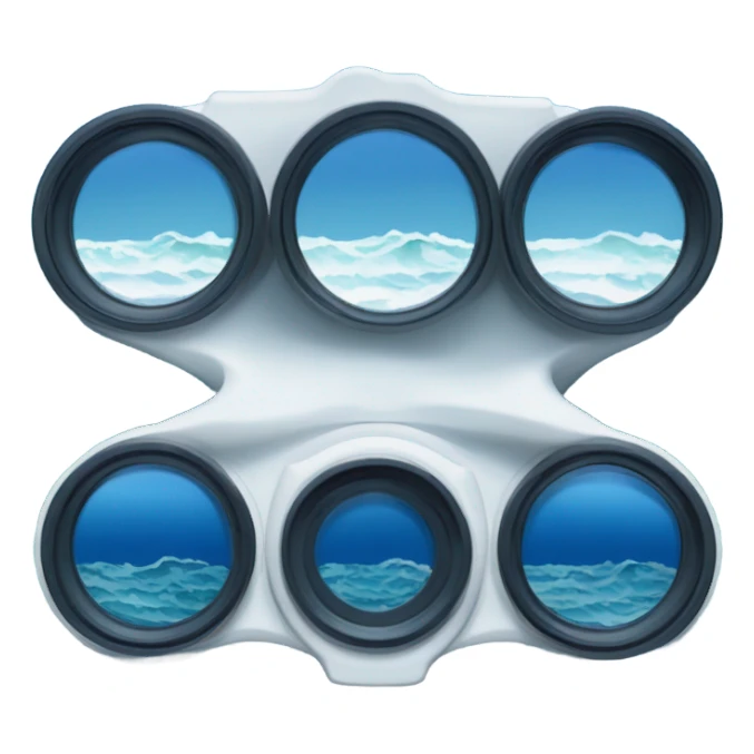 POV shot through binoculars of the ocean sticker