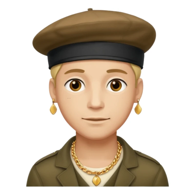 man with beret and necklacesuperhero with necklace sticker