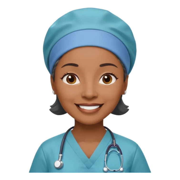 older black doctor woman with scrub cap sticker