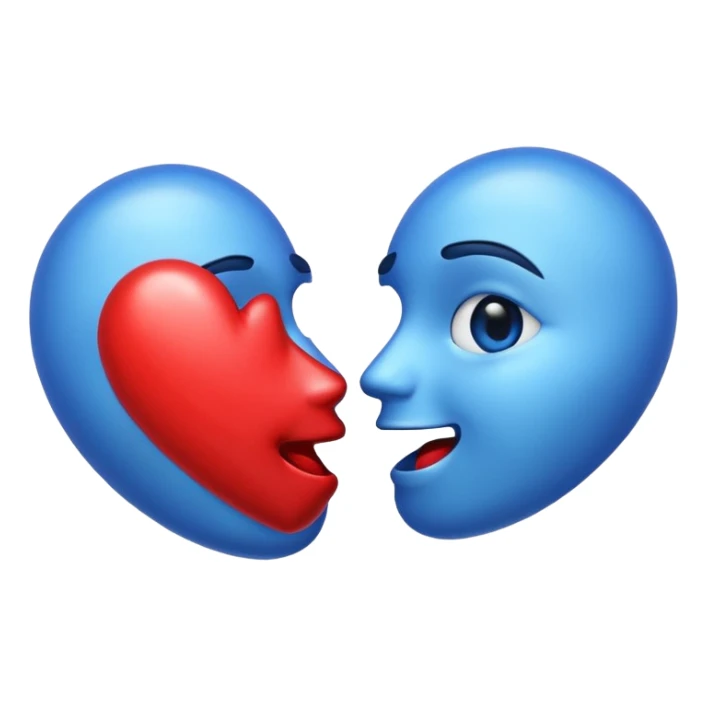 Generadme q el emoji esté 😘 en vez del corazón rojo sea este corazón 🩵 sticker