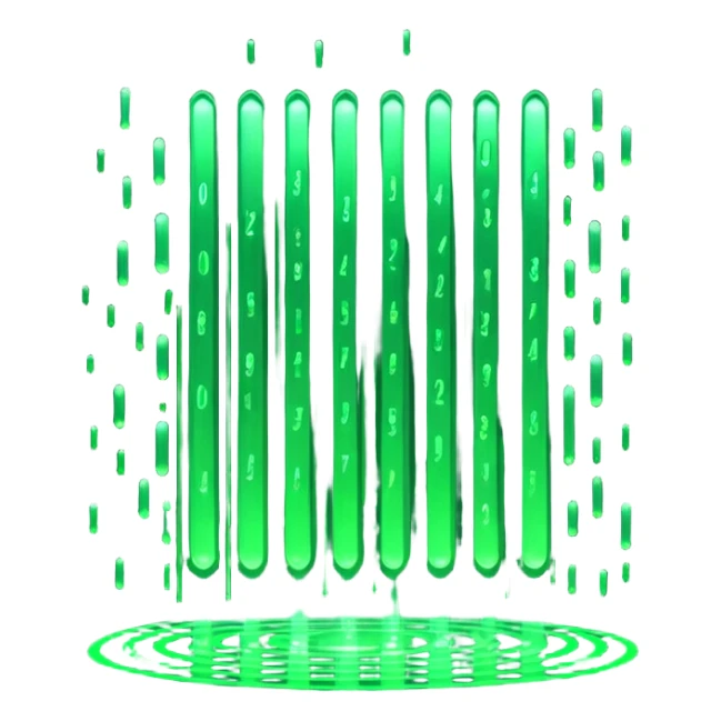 matrix digital rain, green Numbers 0 to 5, black background, cyberpunk style sticker