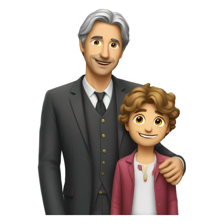 Gérard depardieux avec un enfant  sticker