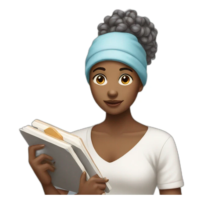 Artist girl holding palete sticker