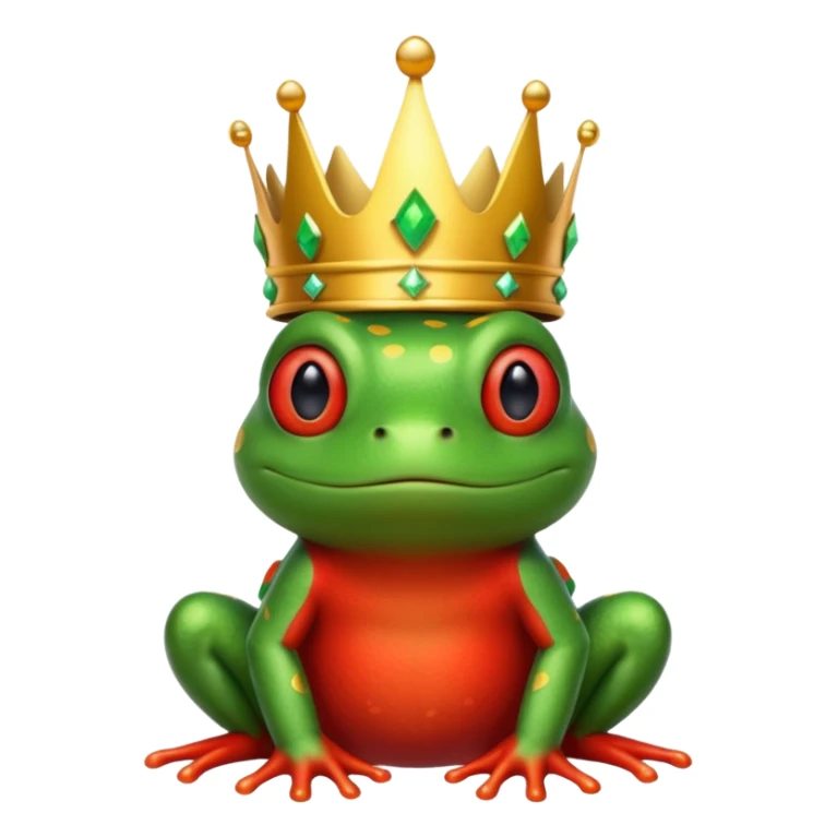 red frog in royal outfit and  sticker