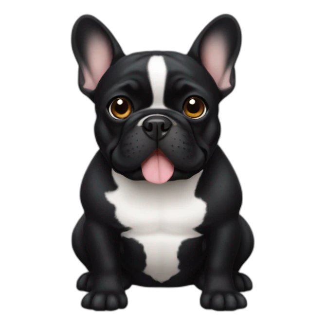 all black french bulldog sticker