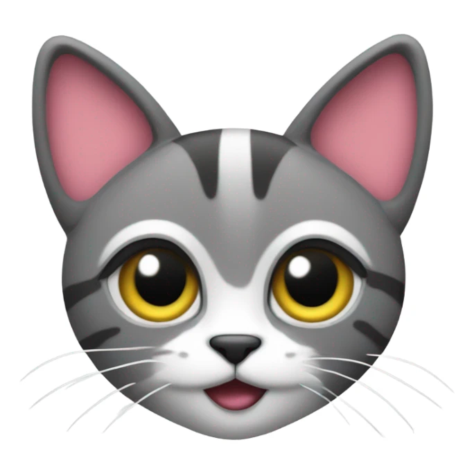 cat with crazy eyes and hearts sticker