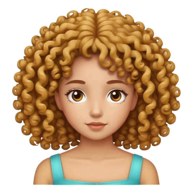 Girl curly corona sticker