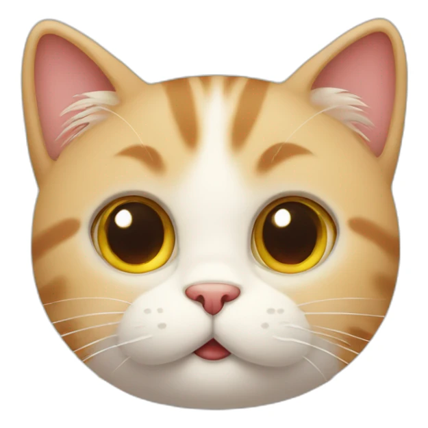 Cat with big heart eyes. Cute face. Teary eyes sticker