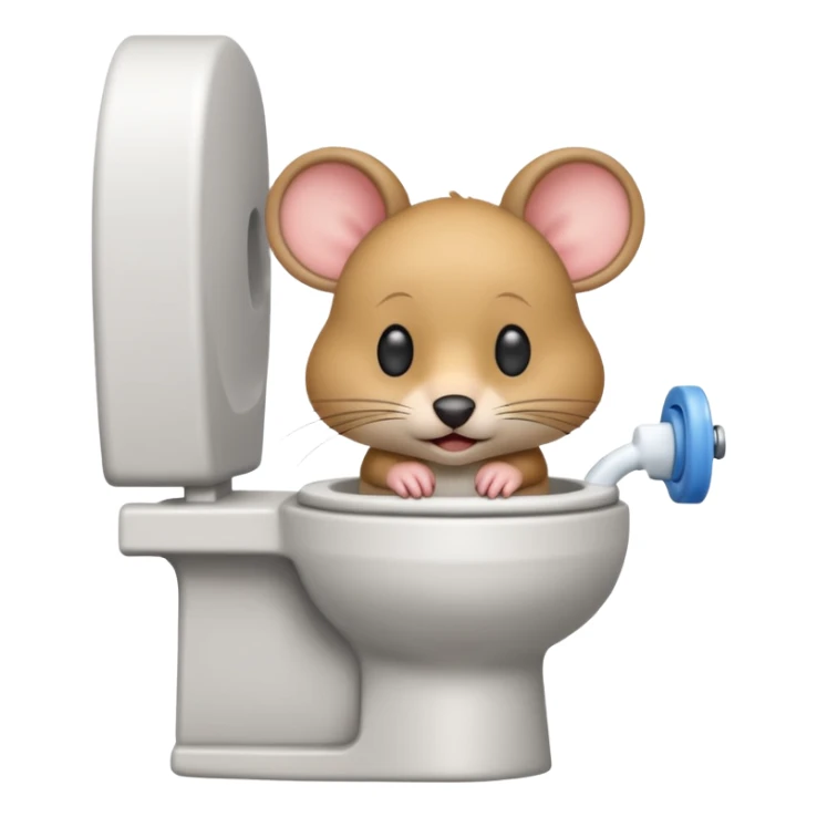 Una ratita sentada en el wc sticker