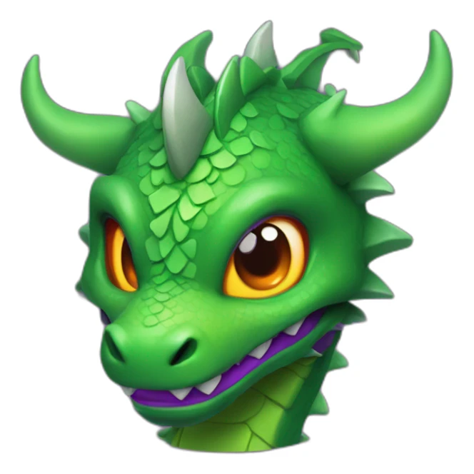 Fire deep purple dragon with green eyed wearing armor sticker