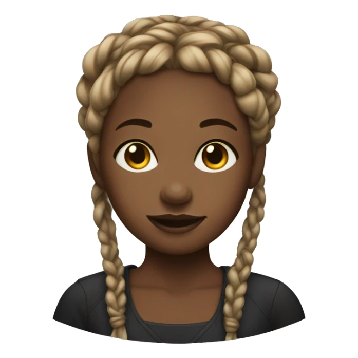 Black girl with braids sticker