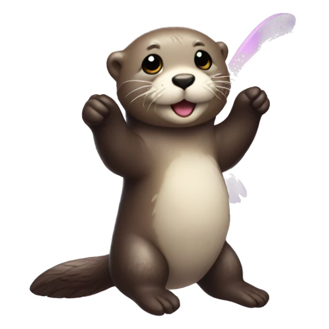 Sea otter with fairy wings  sticker