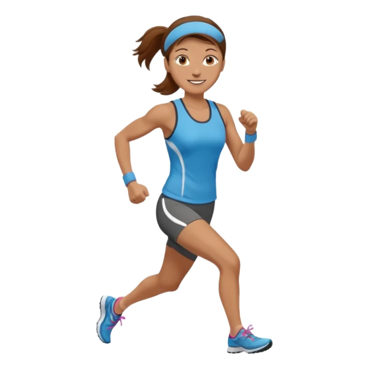 middle-aged female runner brown hair sticker