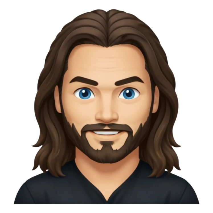 Blue eyes Jason mamoa longer hair smiling black shirt  sticker