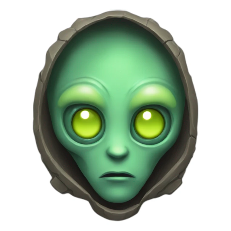 alien with a sad face futuristic roguelike rpg style inspired by hearthstone sticker
