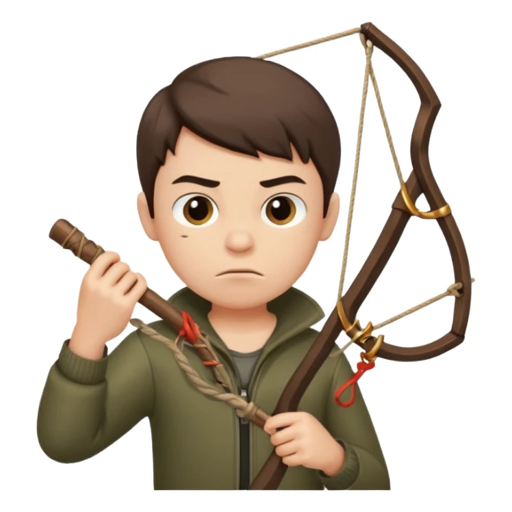 a bad boy shooting a bird with a slingshot sticker