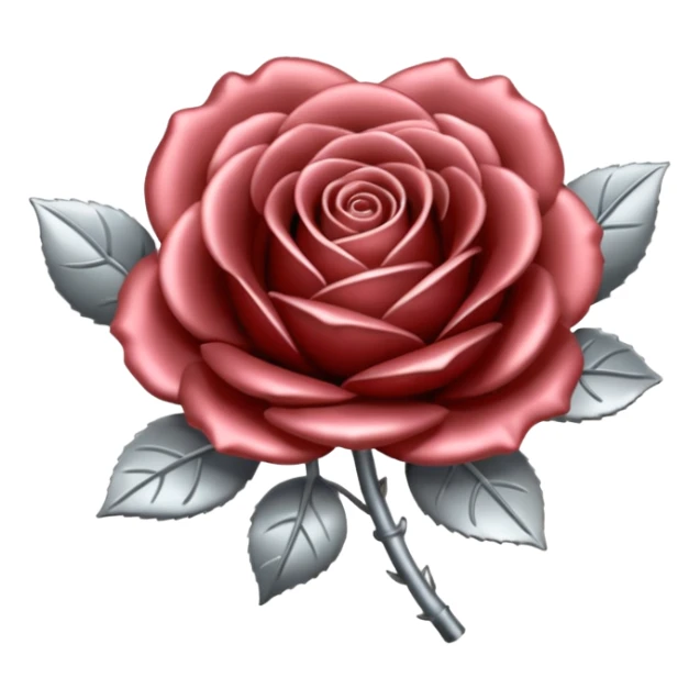 metal rose, without green leaves, just flower sticker