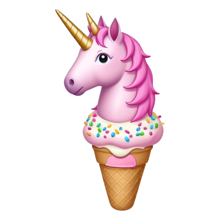 An ice cream with a pink unicorn  sticker
