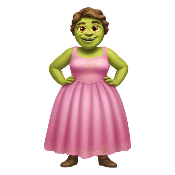 shrek wearing pink dress sticker