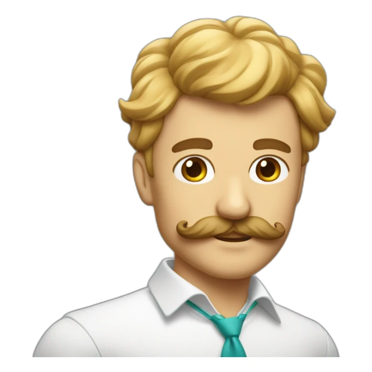 Homme avec les cheveux plaquer et une petit moustache sticker