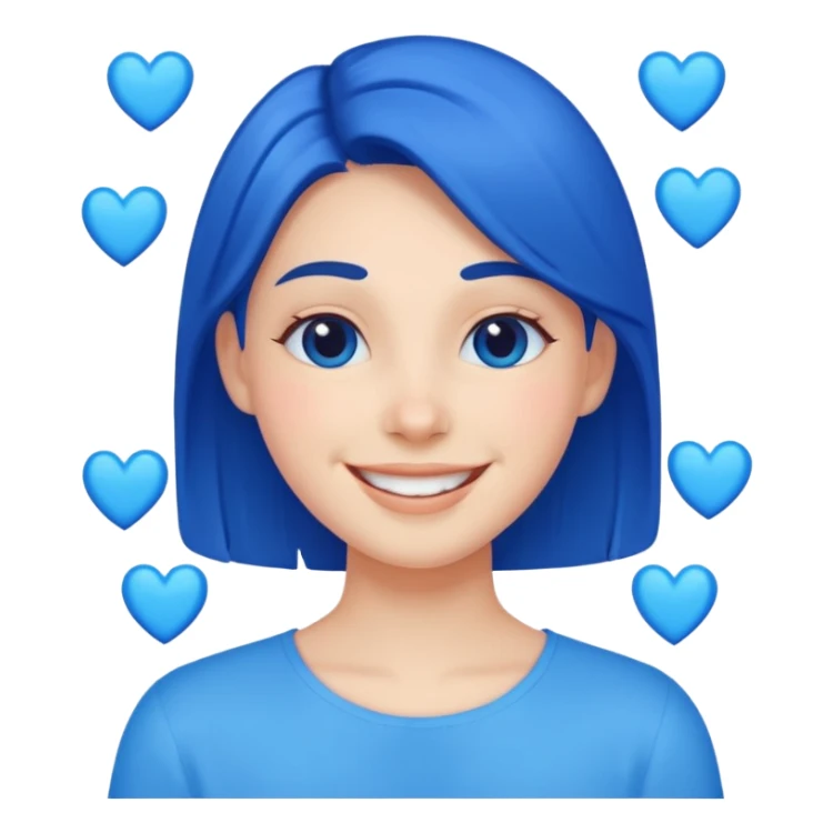 Head 🥰of love with blue hearts sticker