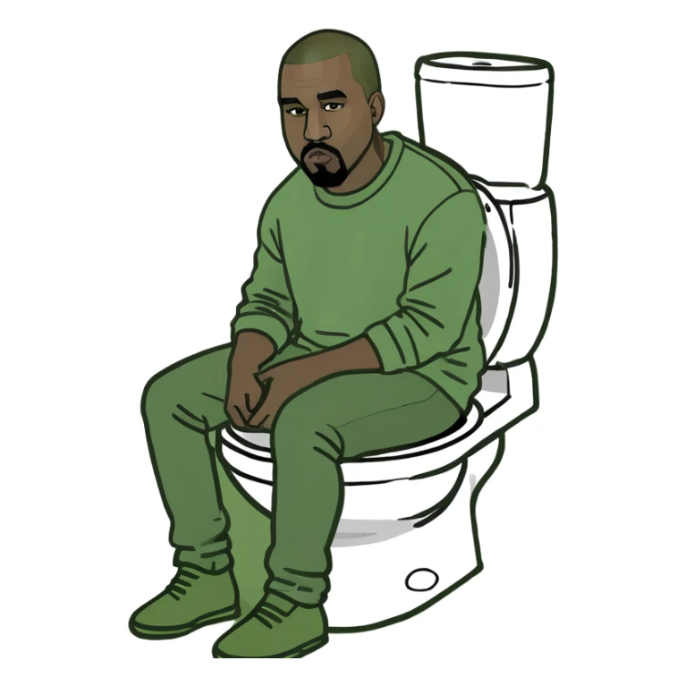 kanye west on the toilet sticker